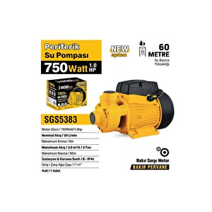Sgs5383 Peri̇feri̇k Su Pompasi 750 Watt 1.0 Hp Bakir Sargi Bakir Pervane
