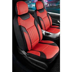 Nissan Pulsar Full Deri Oto Koltuk Kılıfı Ön Arka Set Kırmızı Edition Şhn