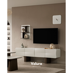 Vena Tv Ünitesi & Tv Sehpası - Alt Blok + Üst Blok 1300 Krem