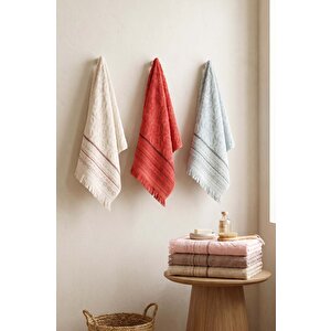 Misya 6'lı %100 Pamuklu Havlu Seti 50x80 Cm
