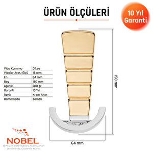 Tivist Lüks Portmanto Askı, Metal, Vestiyer Askı, 200 Gr, Dolap Askılık, Duvar Askılığı, Krom Altın (vidalı)