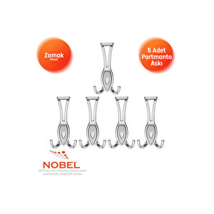 Zepli̇n Portmanto Askısı, Metal Vestiyer Askısı, Açik Krom Matkrom, Duvar Ve Dolap Askılığı (5'li Set) Vidalı