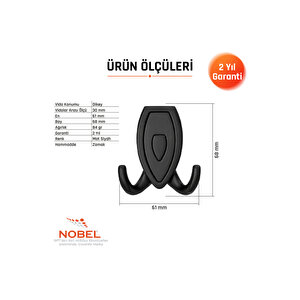 Zepli̇n Askı, Metal Vestiyer Askısı, Matsiyah Si̇yah, Duvar Ve Dolap Askılığı (5'li Set) Vidalı