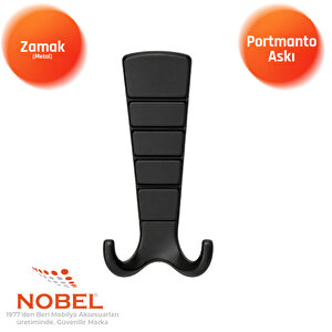 Mina Lüks Portmanto Askı, Metal, Vestiyer Askı, 202 Gr, Dolap Askılık, Duvar Askılığı, Mat Siyah (vidalı)