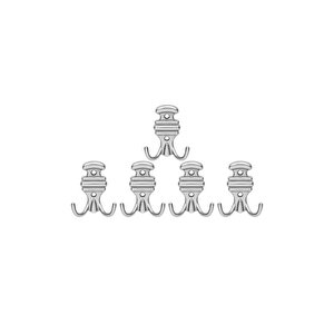 Kemerli̇ Askı, Metal Vestiyer Askısı, Krom, Duvar Ve Dolap Askılığı (5'li Set) Vidalı