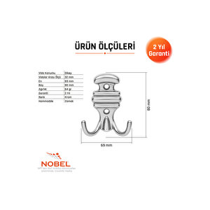 Kemerli̇ Askı, Metal Vestiyer Askısı, Krom, Duvar Ve Dolap Askılığı (5'li Set) Vidalı