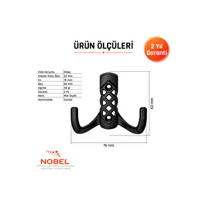 Karatay Askı, Metal Vestiyer Askısı, Matsiyah, Duvar Ve Dolap Askılığı (5'li Set) Vidalı