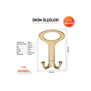 Melon Açik Portmanto Askısı, Metal Vestiyer Askısı, 41 Gr, Dolap Ve Duvar Askılığı, Altin (vidalı)