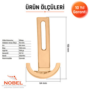 Palmiye Lüks Portmanto Askı, Metal, Vestiyer Askı, 158 Gr, Dolap Askılık, Duvar Askılığı, Albrifin (vidalı)5 Adet