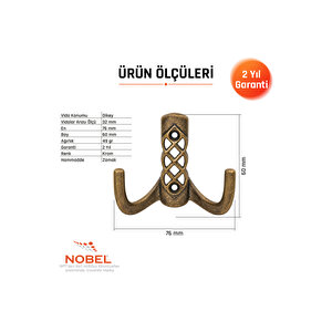 Karatay Askı, Metal Vestiyer Askısı, 50 Gr, Dolap Ve Duvar Askılığı, Anti̇k Sari (vidalı)