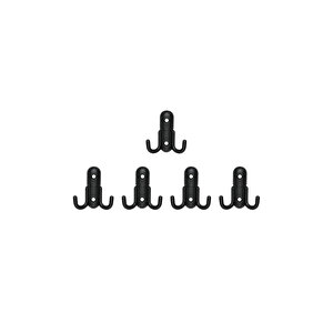 Roket Askı, Metal Vestiyer Askısı, Matsiyah, Duvar Ve Dolap Askılığı (5'li Set) Vidalı