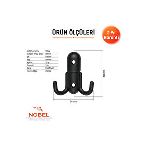 Roket Askı, Metal Vestiyer Askısı, Matsiyah, Duvar Ve Dolap Askılığı (5'li Set) Vidalı