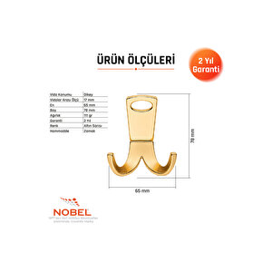 Seylan Askı, Metal Vestiyer Askısı, Altin, Duvar Ve Dolap Askılığı (5'li Set) Vidalı