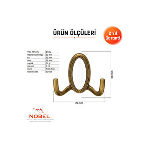 Seçi̇l Askı, Metal Vestiyer Askısı, Anti̇k Sari , Duvar Ve Dolap Askılığı (5'li Set) Vidalı