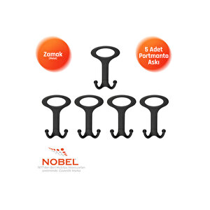 Melon Açik Portmanto Askısı, Metal Vestiyer Askısı, Matsiyah, Duvar Ve Dolap Askılığı (5'li Set) Vidalı
