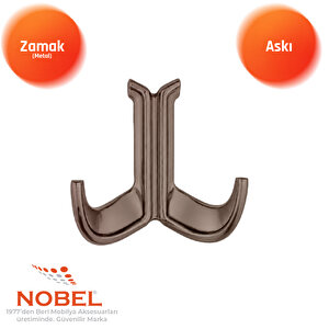 Marmaris Lüks Askı, Metal, Vestiyer Askı, 85 Gr, Dolap Askılık, Duvar Askılığı, Bronz (vidalı)