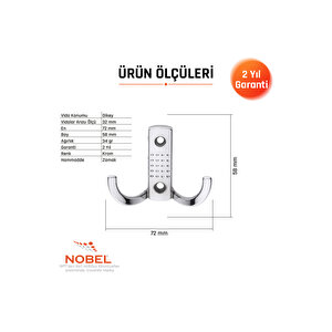 Noktali Askı, Metal Vestiyer Askısı, Krom, Duvar Ve Dolap Askılığı (5'li Set) Vidalı