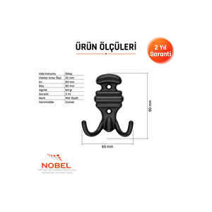 Kemerli̇ Askı, Metal Vestiyer Askısı, Matsiyah, Duvar Ve Dolap Askılığı (5'li Set) Vidalı