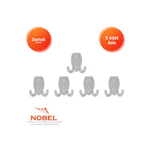 Zepli̇n Askı, Metal Vestiyer Askısı, Matkrom Matkrom, Duvar Ve Dolap Askılığı (5'li Set) Vidalı