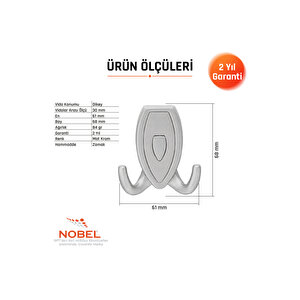 Zepli̇n Askı, Metal Vestiyer Askısı, Matkrom Matkrom, Duvar Ve Dolap Askılığı (5'li Set) Vidalı