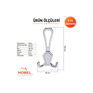 Vi̇lla Portmanto Askısı, Metal Vestiyer Askısı, Krom Matkrom, Duvar Ve Dolap Askılığı (5'li Set) Vidalı