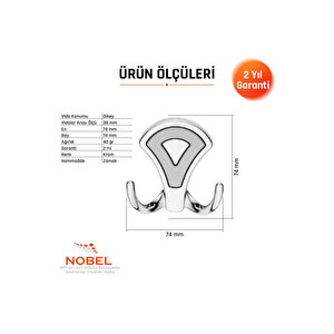 Di̇lay Askı, Metal Vestiyer Askısı, 40 Gr, Dolap Ve Duvar Askılığı, Krom Matkrom (vidalı)