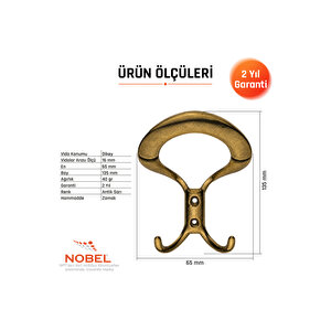 Üçgen Portmanto Askısı, Metal Vestiyer Askısı, Anti̇k Sari, Duvar Ve Dolap Askılığı (5'li Set) Vidalı