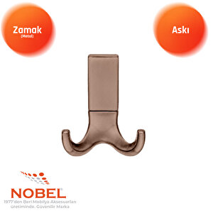 Best Lüks Askı, Metal, Vestiyer Askı, 121 Gr, Dolap Askılık, Duvar Askılığı, Bronz (vidalı)