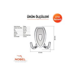 Zepli̇n Askı, Metal Vestiyer Askısı, Krom Matkrom, Duvar Ve Dolap Askılığı (5'li Set) Vidalı