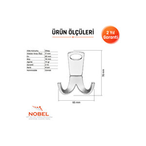 Seylan Askı, Metal Vestiyer Askısı, Krom, Duvar Ve Dolap Askılığı (5'li Set) Vidalı