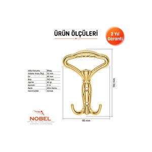 Klasi̇k Portmanto Askısı, Metal Vestiyer Askısı, Altin, Duvar Ve Dolap Askılığı (5'li Set) Vidalı