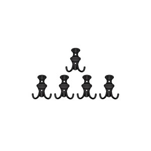 Çi̇zgi̇li̇ Askı, Metal Vestiyer Askısı, Matsiyah, Duvar Ve Dolap Askılığı (5'li Set) Vidalı