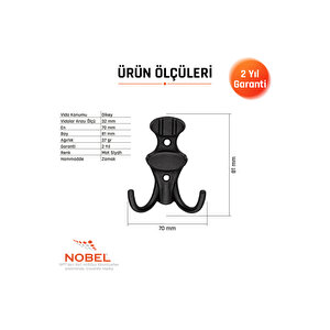 Çi̇zgi̇li̇ Askı, Metal Vestiyer Askısı, Matsiyah, Duvar Ve Dolap Askılığı (5'li Set) Vidalı