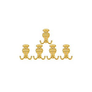 Kemerli̇ Askı, Metal Vestiyer Askısı, Altin, Duvar Ve Dolap Askılığı (5'li Set) Vidalı