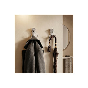 Kobra Askı, Metal Vestiyer Askısı, Krom, Duvar Ve Dolap Askılığı (5'li Set) Vidalı