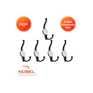 Mi̇sket Portmanto Askısı, Metal Vestiyer Askısı, Matsiyah , Duvar Ve Dolap Askılığı (5'li Set) Vidalı