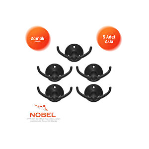 Fonksi̇yonel Askı, Metal Vestiyer Askısı, Matsiyah, Duvar Ve Dolap Askılığı (5'li Set) Vidalı