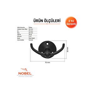 Fonksi̇yonel Askı, Metal Vestiyer Askısı, Matsiyah, Duvar Ve Dolap Askılığı (5'li Set) Vidalı
