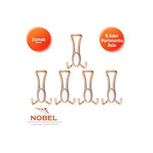Seçi̇l Portmanto Askısı, Metal Vestiyer Askısı, Altin , Duvar Ve Dolap Askılığı (5'li Set) Vidalı