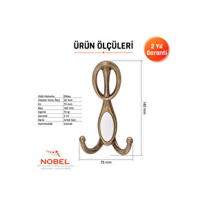 Arya Portmanto Askısı, Metal Vestiyer Askısı, Anti̇k Sari , Duvar Ve Dolap Askılığı (5'li Set) Vidalı
