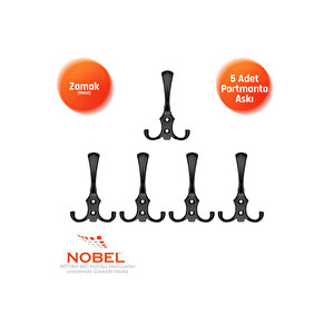 Ri̇ko Portmanto Askısı, Metal Vestiyer Askısı, Matsiyah, Duvar Ve Dolap Askılığı (5'li Set) Vidalı