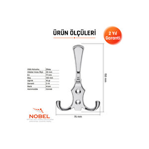 Ri̇ko Portmanto Askısı, Metal Vestiyer Askısı, Krom, Duvar Ve Dolap Askılığı (5'li Set) Vidalı