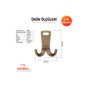 Seylan Askı, Metal Vestiyer Askısı, 111 Gr, Dolap Ve Duvar Askılığı, Anti̇k (vidalı)
