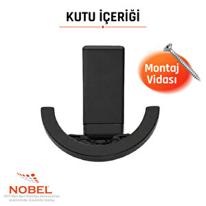 Palmiye Lüks Askı, Metal, Vestiyer Askı, 120 Gr, Dolap Askılık, Duvar Askılığı, Mat Siyah (vidalı)