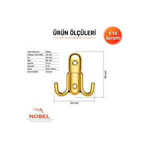Roket Askı, Metal Vestiyer Askısı, Altin, Duvar Ve Dolap Askılığı (5'li Set) Vidalı