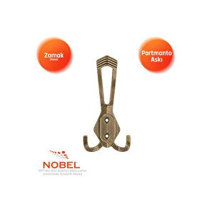 Has Portmanto Askısı, Metal Vestiyer Askısı, 50 Gr, Dolap Ve Duvar Askılığı, Anti̇k Sari (vidalı)