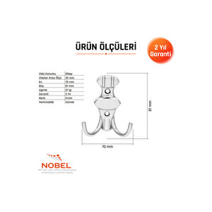 Çi̇zgi̇li̇ Askı, Metal Vestiyer Askısı, Krom, Duvar Ve Dolap Askılığı (5'li Set) Vidalı