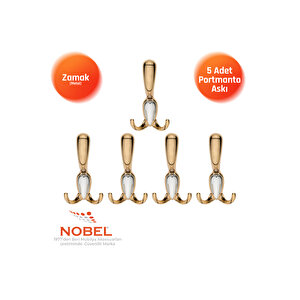 Ari̇s Portmanto Askısı, Metal Vestiyer Askısı, Altin Matkrom, Duvar Ve Dolap Askılığı (5'li Set) Vidalı