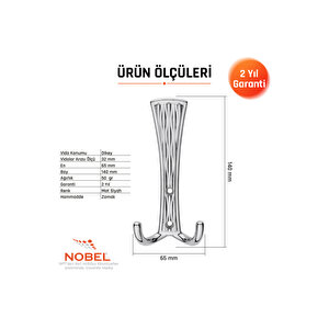 Emet Portmanto Askısı, Metal Vestiyer Askısı, Krom, Duvar Ve Dolap Askılığı (5'li Set) Vidalı