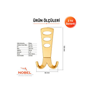 Seylan Portmanto Askısı, Metal Vestiyer Askısı, 110 Gr, Dolap Ve Duvar Askılığı, Altin (vidalı)